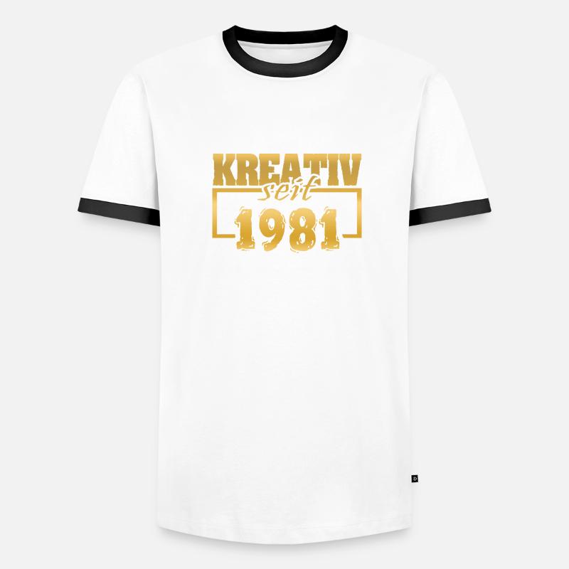 Artwork 1981 Männer Kontrast-T-Shirt