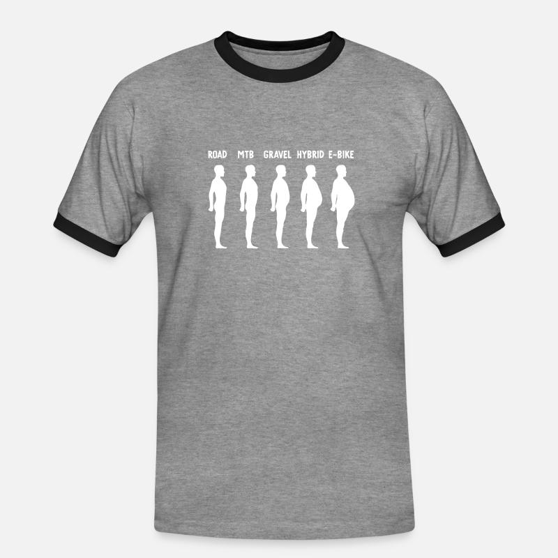Evolution E-Biker - Männer Kontrast-T-Shirt - Grau meliert/Schwarz