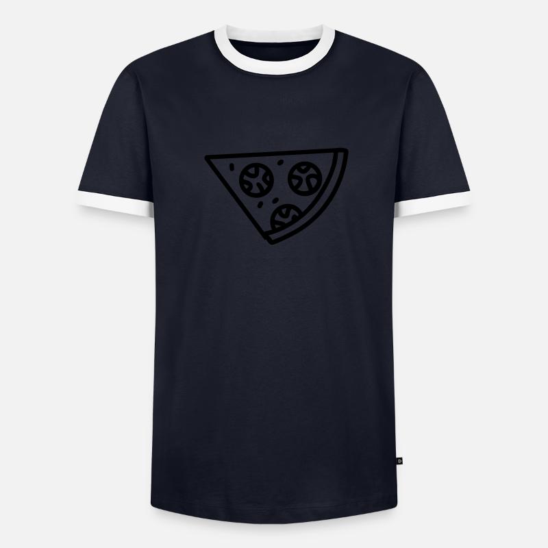 Pizzastück Männer Kontrast-T-Shirt