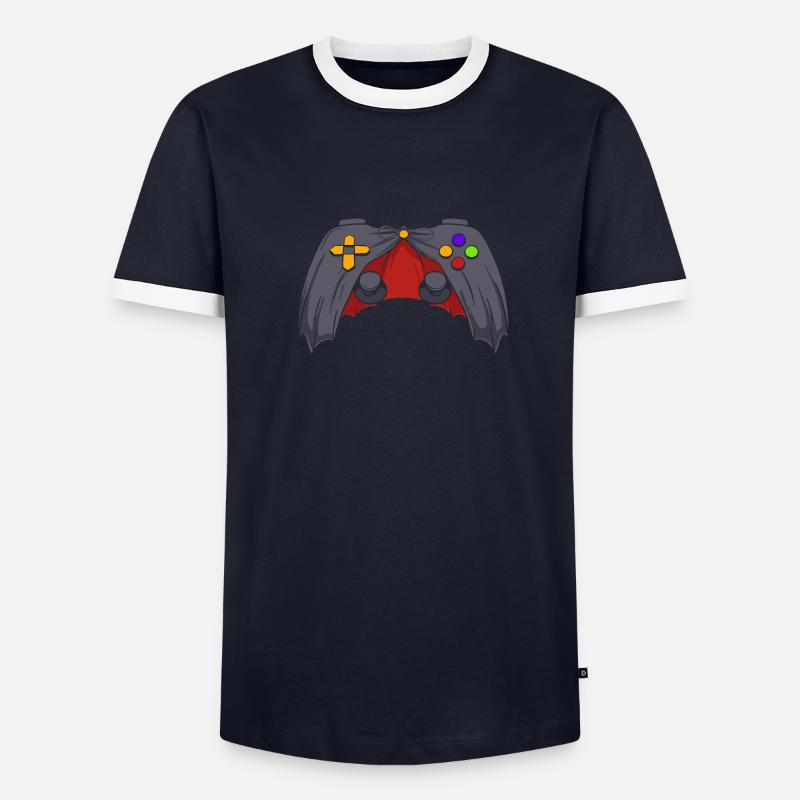 Halloween Dracula Gaming Controller Men's Ringer Shirt