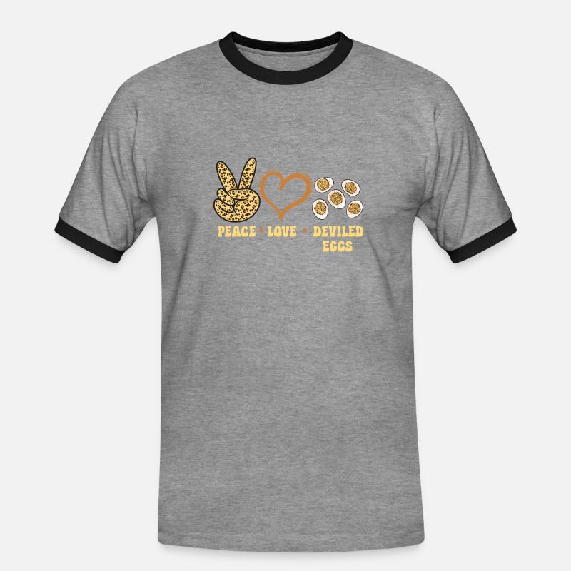 Stuffed Eggs Deviled Eggs - Men's Ringer Shirt - heather grey/black