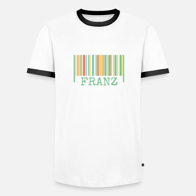 Strichcode Franz Männer Kontrast-T-Shirt