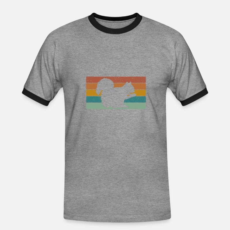 Squirrel - Men's Ringer Shirt - heather grey/black