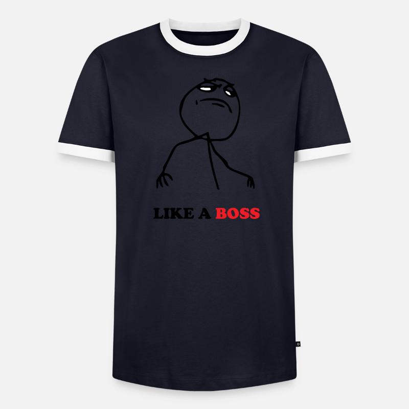 like a boss - Wie ein boss - meme Männer Kontrast-T-Shirt
