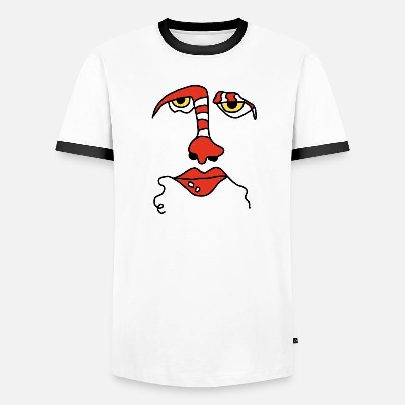 Abstract face with stripes Men's Ringer Shirt