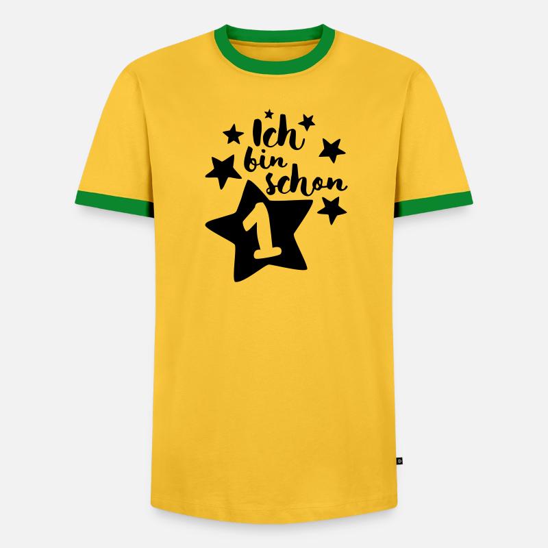 Ich bin schon Eins! - Männer Kontrast-T-Shirt - Grau meliert/Schwarz