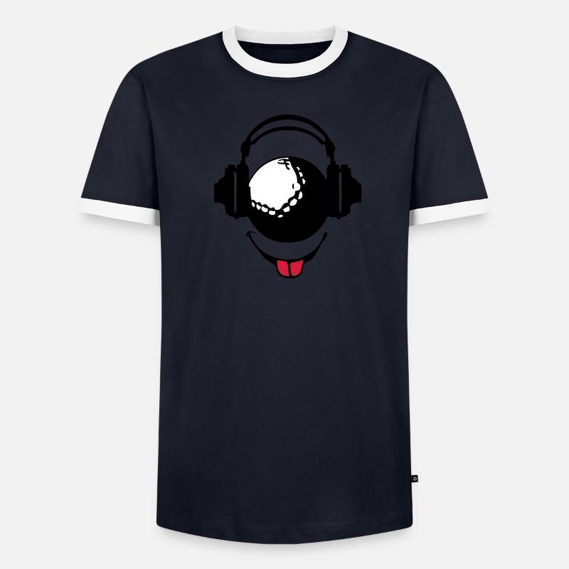 Kopfhörer Kopfhörer dj Golf smiley1 - Männer Kontrast-T-Shirt - undefined