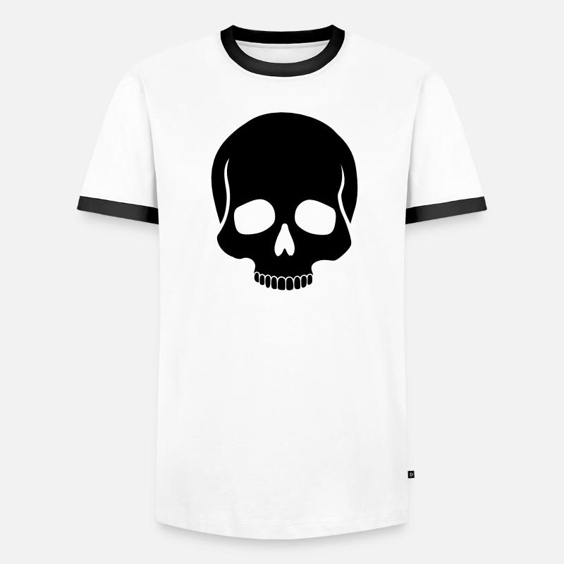 Half Skull Männer Kontrast-T-Shirt