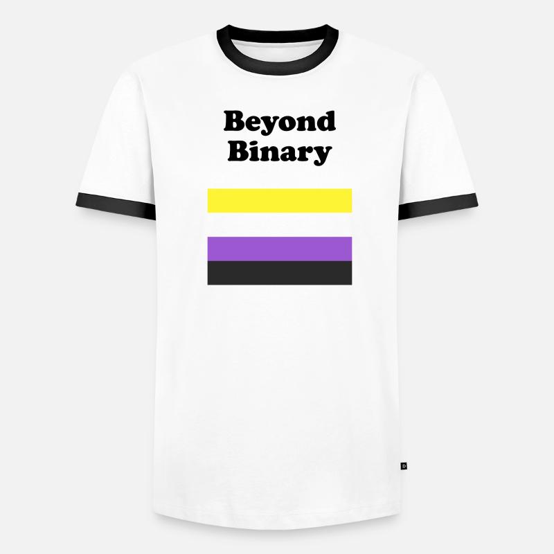 Non Binary Flag Beyond Binary Men's Ringer Shirt