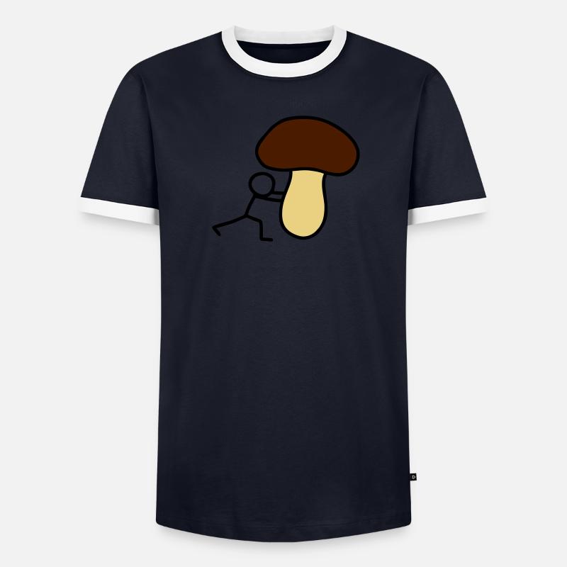 Strichmännchen Pilz - V3 Männer Kontrast-T-Shirt