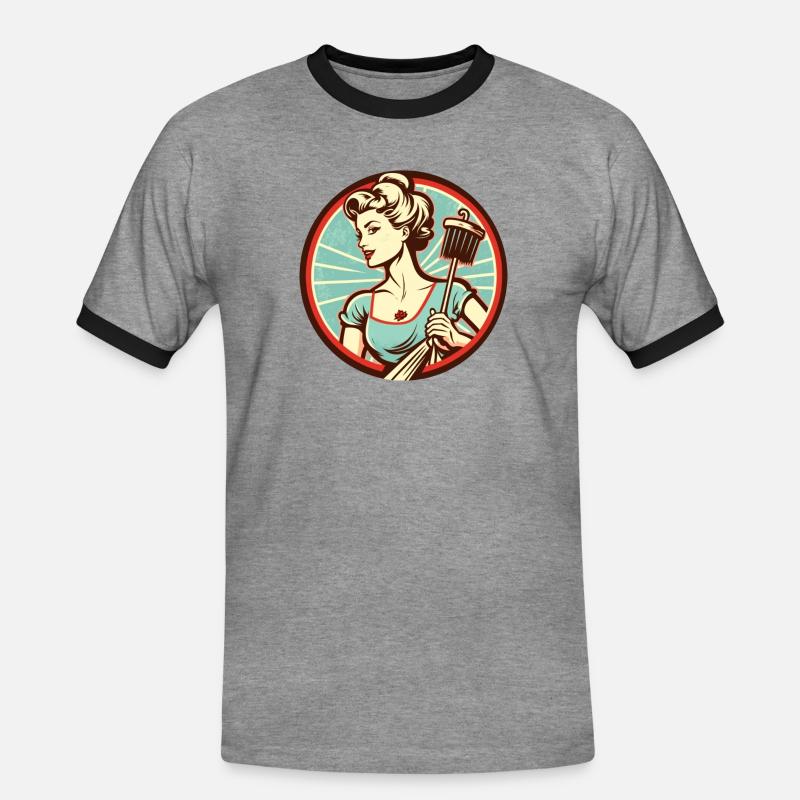 Perfekte Ehefrau - Männer Kontrast-T-Shirt - Grau meliert/Schwarz