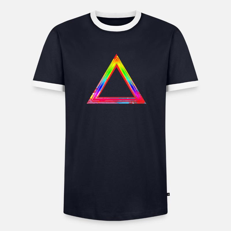 TRIANGULAR RAINBOW Männer Kontrast-T-Shirt