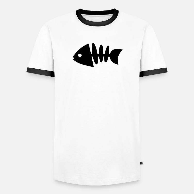 Fisch Männer Kontrast-T-Shirt