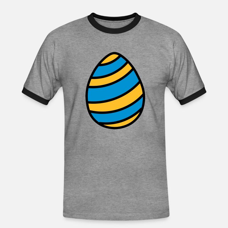 Easter Egg Easter gift idea - Men's Ringer Shirt - heather grey/black