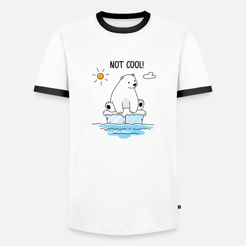 Eisbär auf einer Eisscholle Männer Kontrast-T-Shirt
