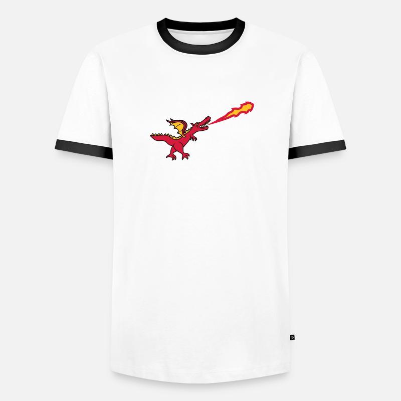 flammes de cracheur de feu chaud courir aller gran T-shirt contrasté Homme