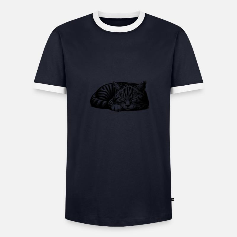 Cute sleeping kitten Men's Ringer Shirt