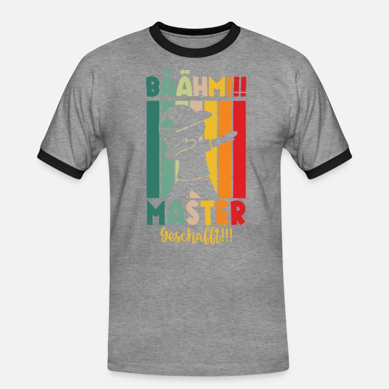 Master Masterabsolvent Masterabschluss Geschenk - Männer Kontrast-T-Shirt - Grau meliert/Schwarz