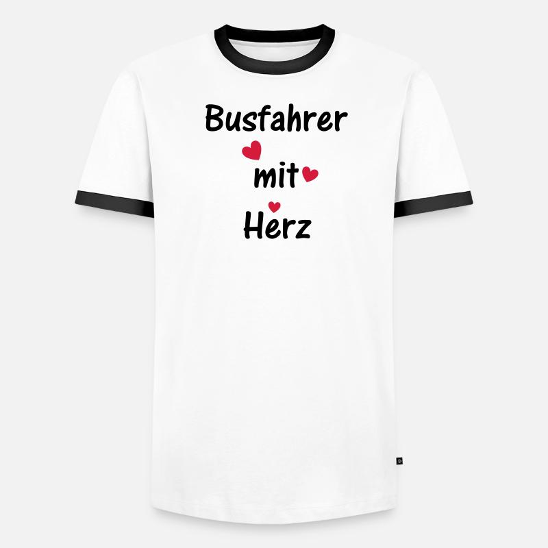 Busfahrer mit Herz Männer Kontrast-T-Shirt