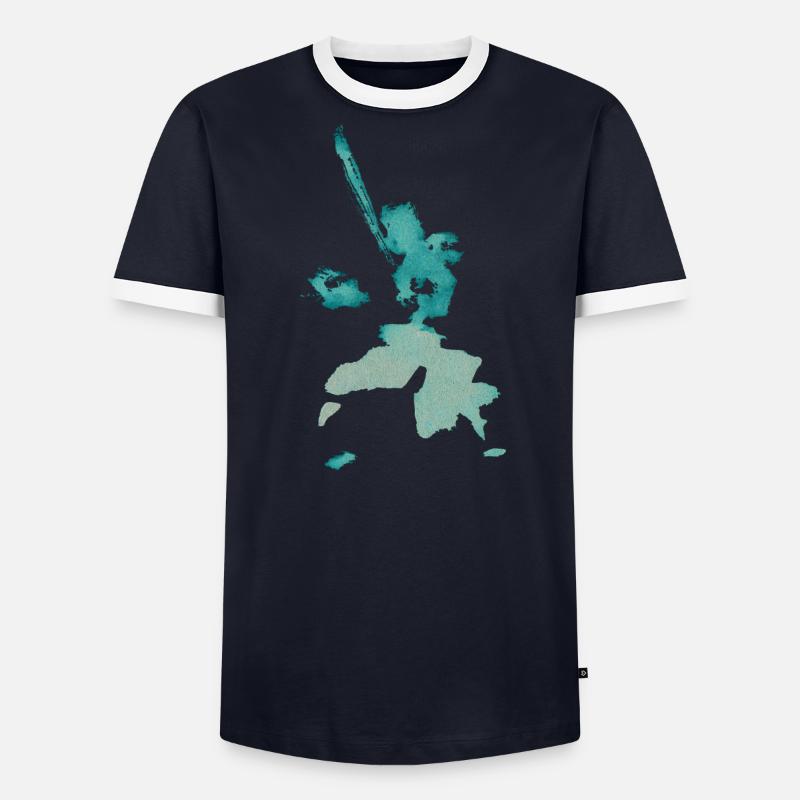 Kendo Figur - Abstrakt Männer Kontrast-T-Shirt