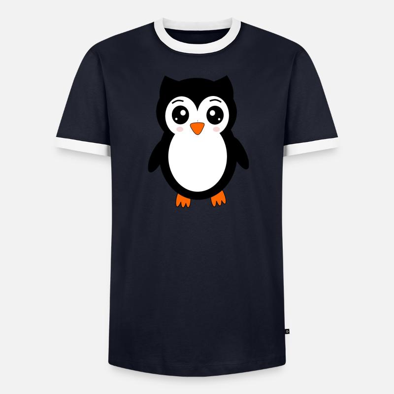 Eule schwarz Vogel Vögelchen Tiere Geschenk - Männer Kontrast-T-Shirt - undefined