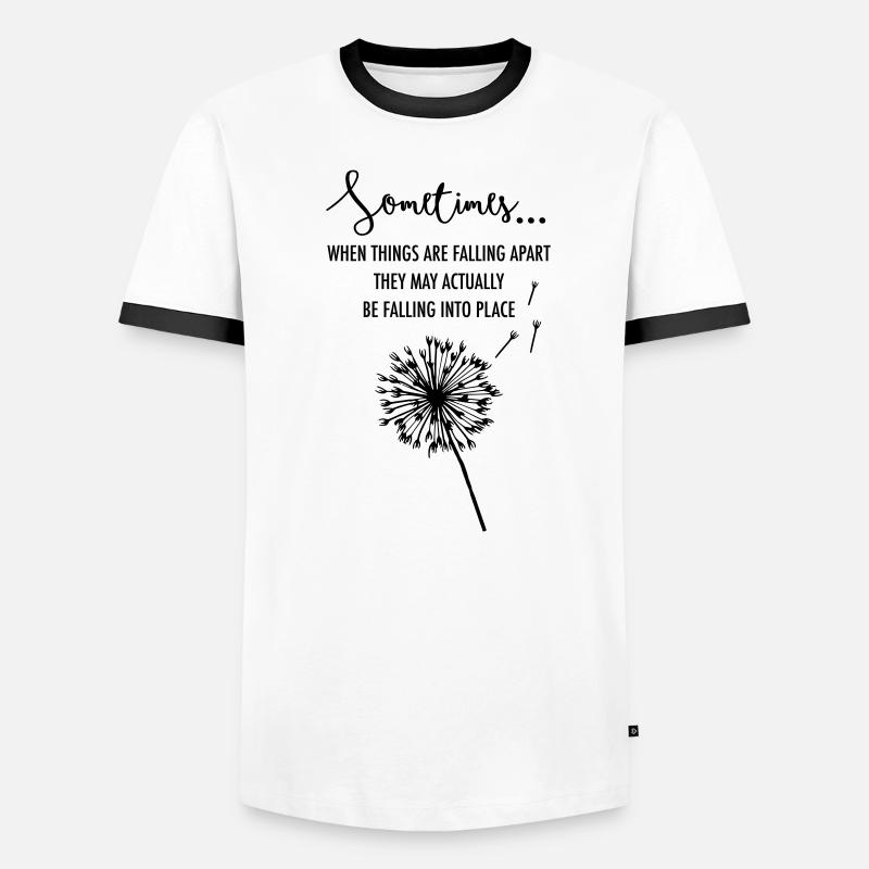 When Things Fall Apart Dandelion Quote Men's Ringer Shirt