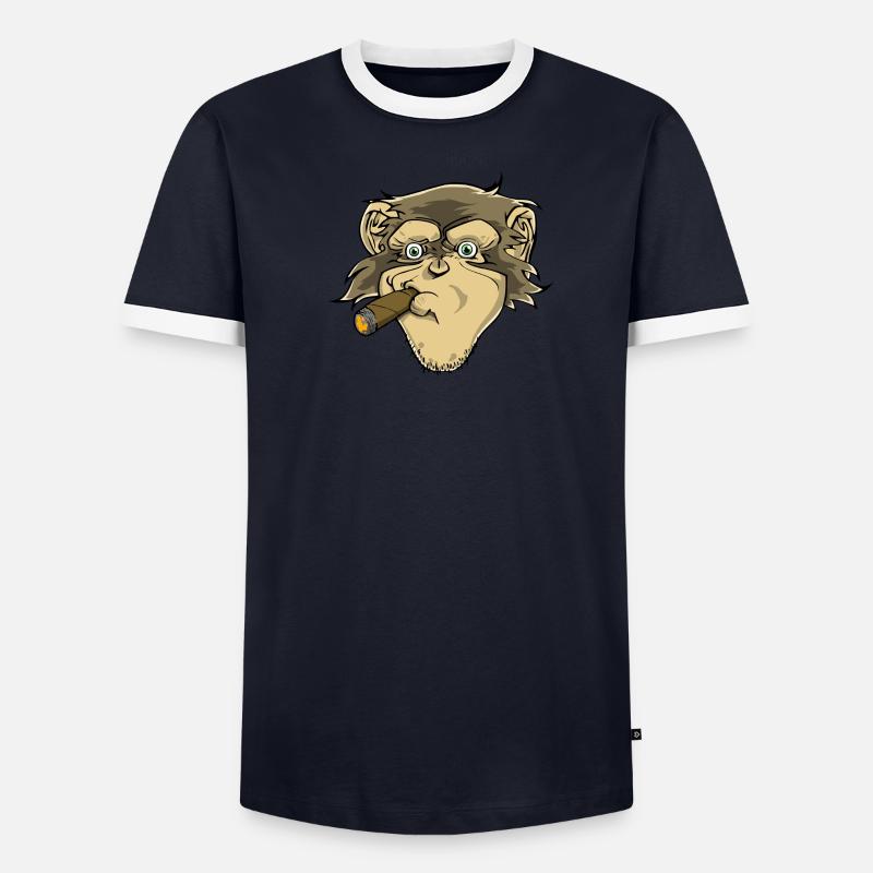 Schimpanse Männer Kontrast-T-Shirt