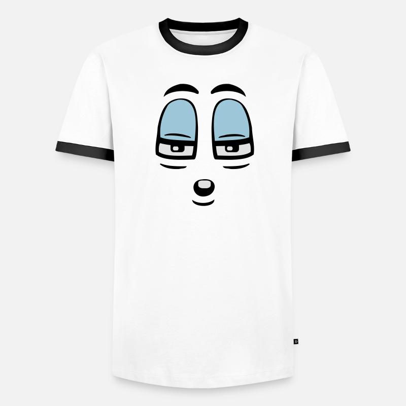 Skeptical Comic Face Judgmental Gaze Men's Ringer Shirt