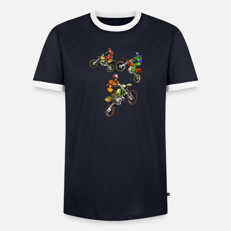 Comic Motocross - 3 Bikes Männer Kontrast-T-Shirt