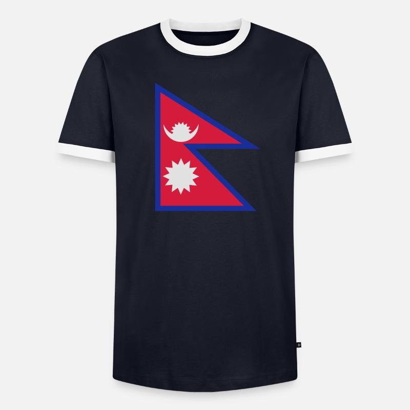 Nepal flag - drapeau népal T-shirt contrasté Homme