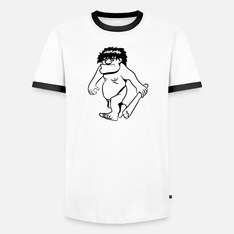 Steinzeitmensch witzig comic keule Männer Kontrast-T-Shirt
