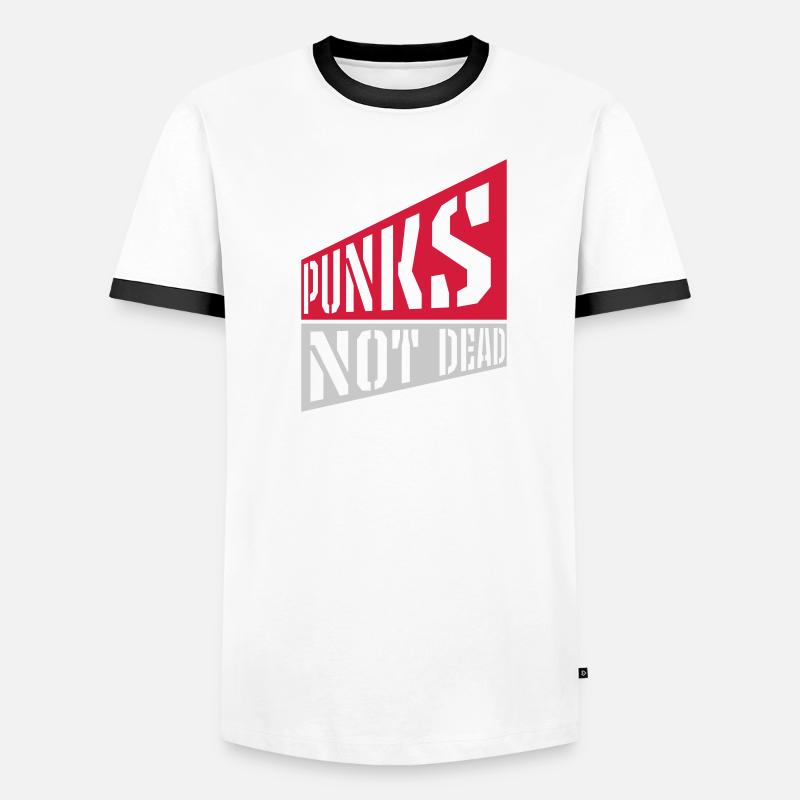 punks pas mort citation T-shirt contrasté Homme