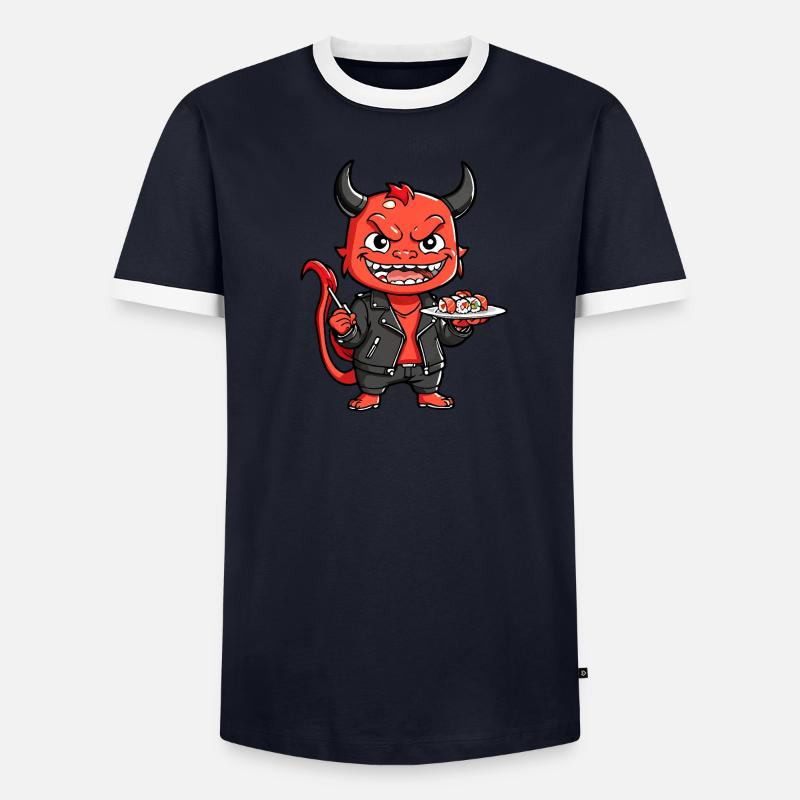 Roter Teufel Männer Kontrast-T-Shirt