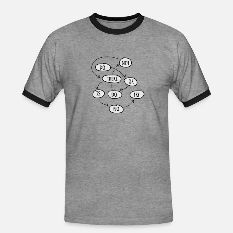 tun oder nicht tun - Männer Kontrast-T-Shirt - Grau meliert/Schwarz