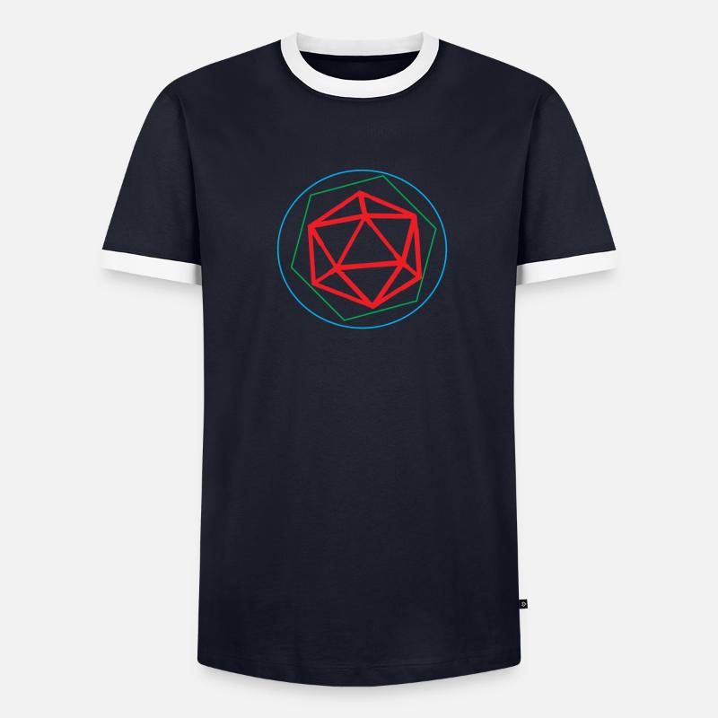 D20 Dice Evolution RPG Jeu Cadeau T-shirt contrasté Homme
