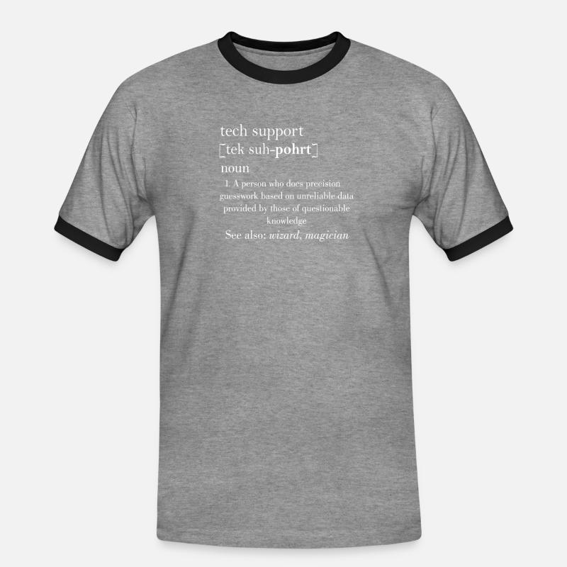 Tech support|Geschenkidee - Männer Kontrast-T-Shirt - Grau meliert/Schwarz