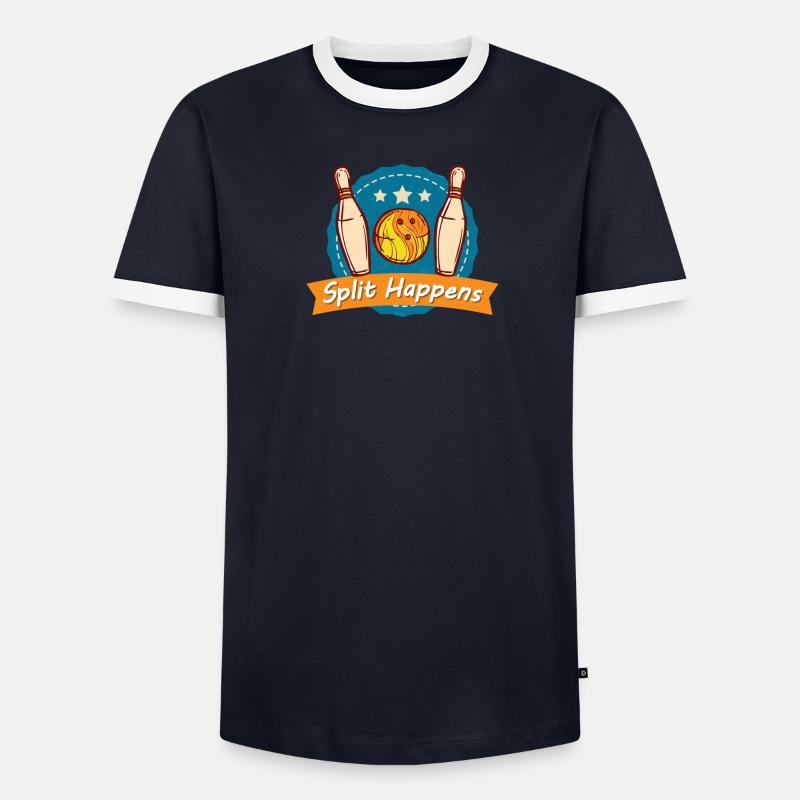 Split Happens Tee Bowling Bowler Tee Men's Ringer Shirt