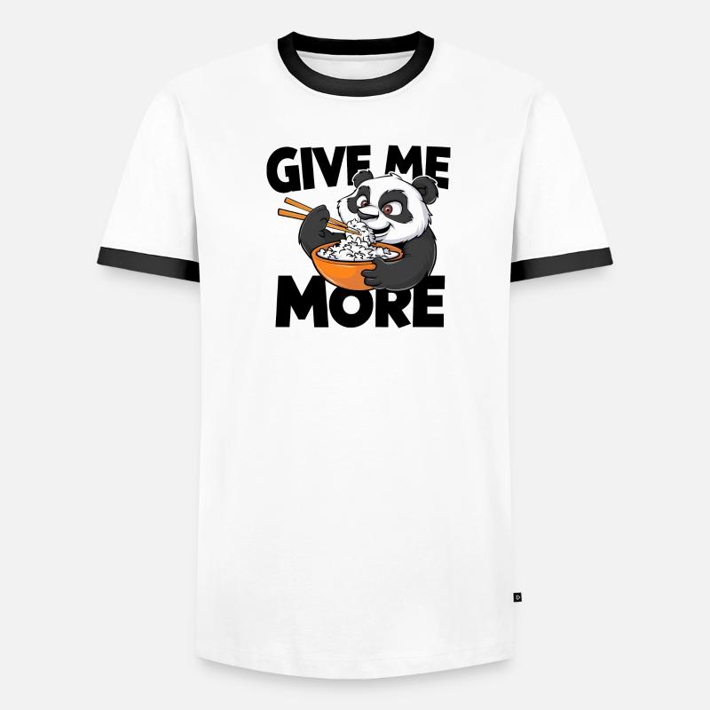 Panda mangeant du riz T-shirt contrasté Homme