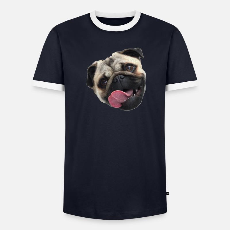 Mops Männer Kontrast-T-Shirt