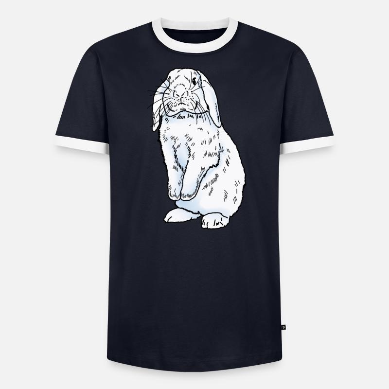 Lapin blanc T-shirt contrasté Homme