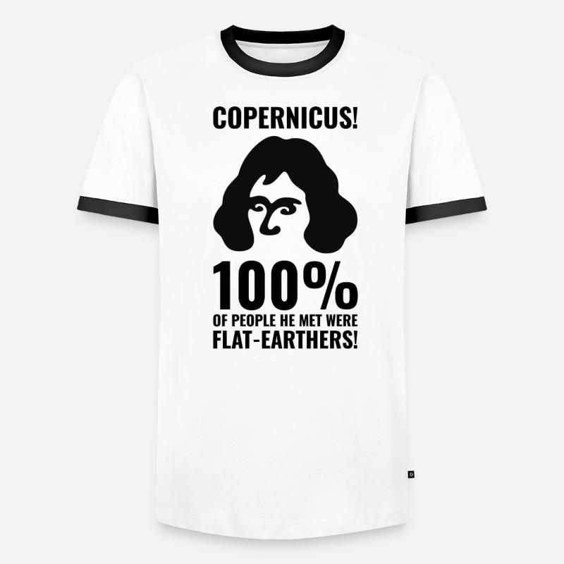 Copernicus gegen Flat Earthers Männer Kontrast-T-Shirt