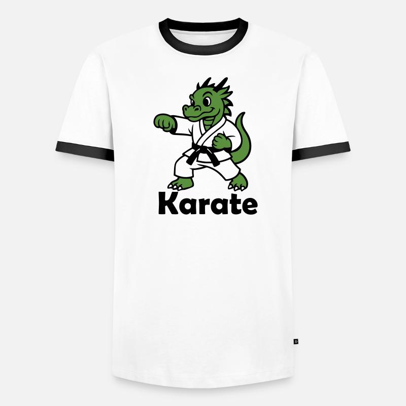 Karate Drache Männer Kontrast-T-Shirt