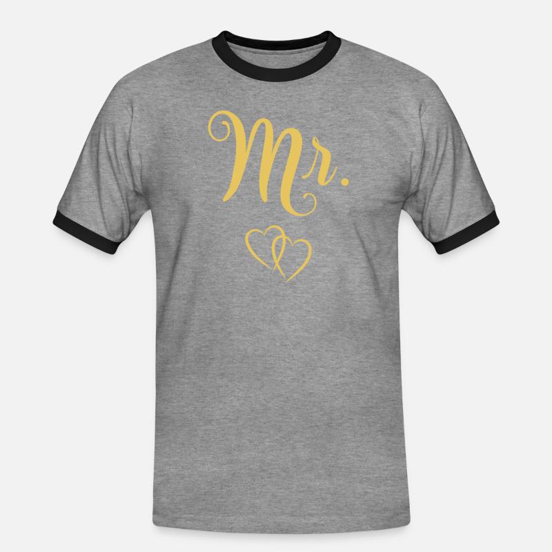 Mr. and Mrs. - Men's Ringer Shirt - heather grey/black