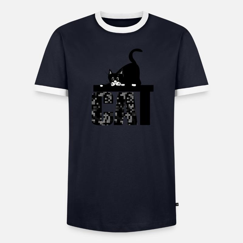 Chat T-shirt contrasté Homme