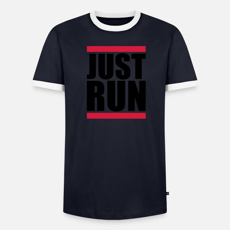 Just Run Bar Logo Men's Ringer Shirt