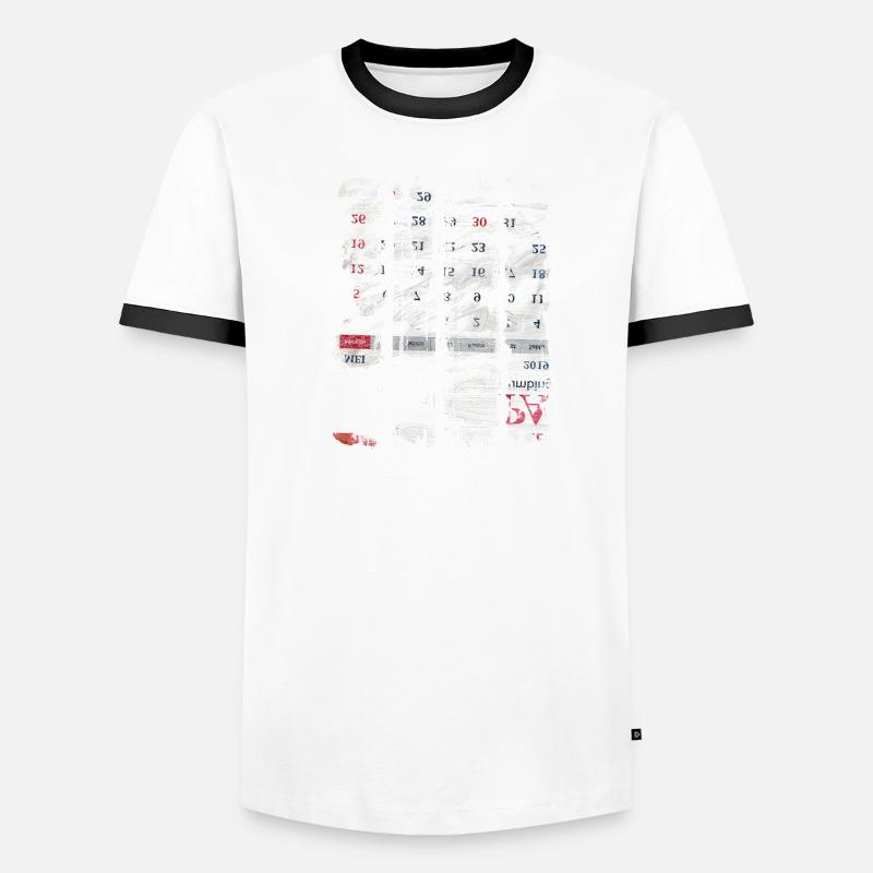 Newspaper Clipps Scrapbook Magazines Alphabet Code Men's Ringer Shirt