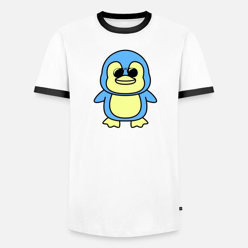pinguin comic cool Männer Kontrast-T-Shirt