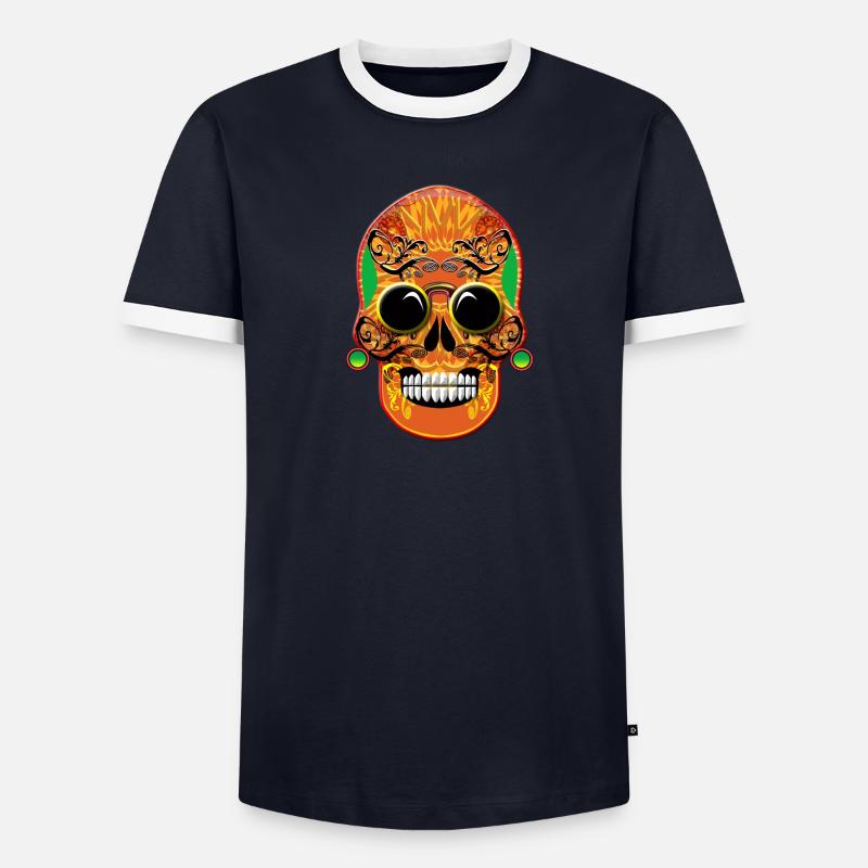 Schädel 5 Männer Kontrast-T-Shirt