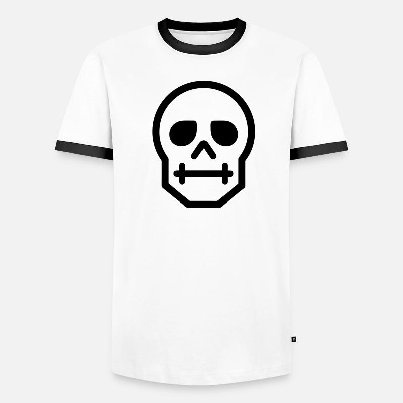 Schädel Männer Kontrast-T-Shirt