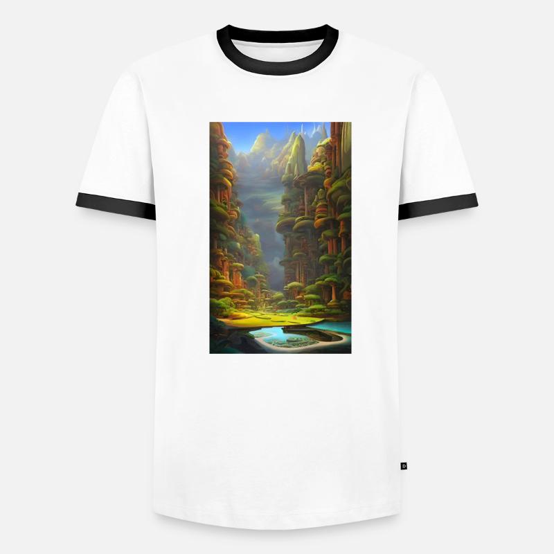 Simulation abstract nature landscape Men's Ringer Shirt